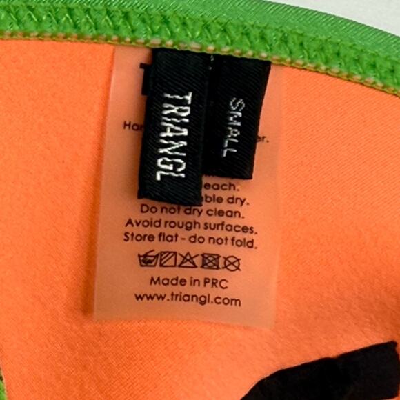 Triangl Neoprene Bikini Swimsuit Kelly Green Floral 2pc Bathing Suit S/M And Bag - Picture 12 of 16